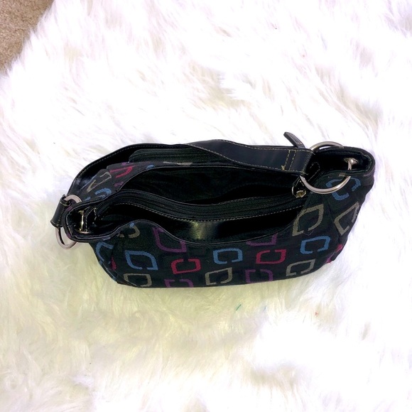 Gorgeous black with multi color print shoulder bag - Picture 2 of 10